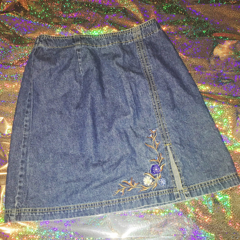 Vintage Route 66 Denim Mini Skirt